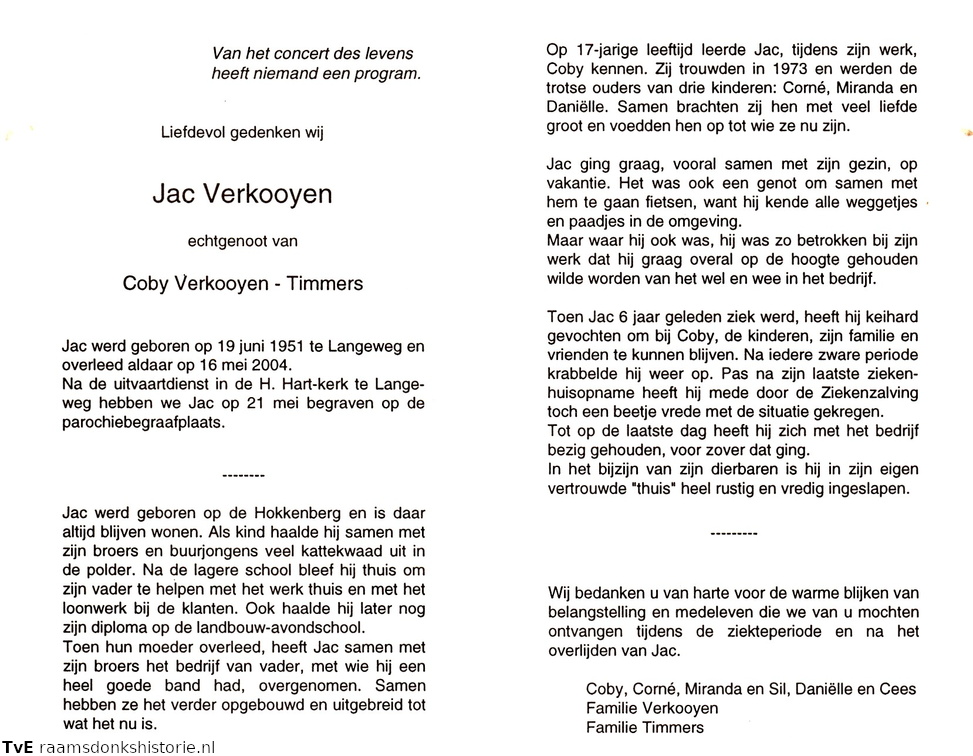 Jac Verkooyen  Coby Timmers