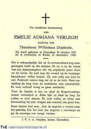 Emelie Adriana Verlegh Theodorus Wilhelmus Dopheide