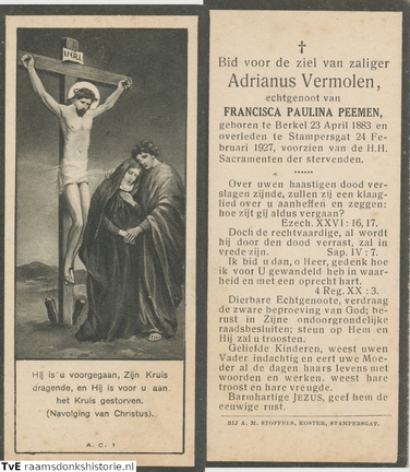 Adrianus Vermolen  Francisca Paulina Peemen
