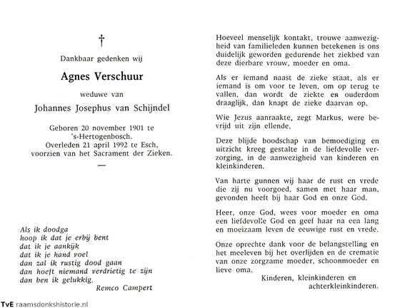 Agnes Verschuur Johannes Josephus van Schijndel