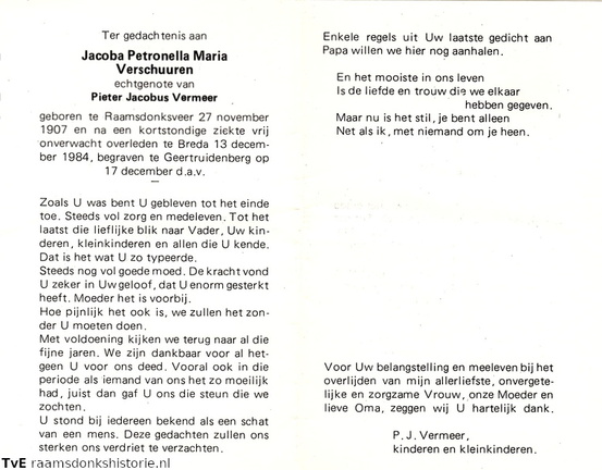 Jacoba Petronella Maria Verschuuren  Pieter Jacobus Vermeer
