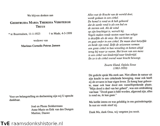 Geertruida Maria Theresia Versteegh Marinus Cornelis Petrus Jansen