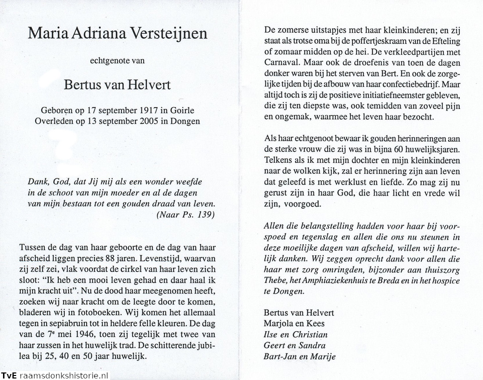 Maria Adriana Versteijnen  Bertus van Helvert