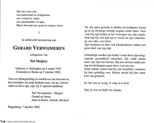 Gerard Verwijmeren  Nel Meijers