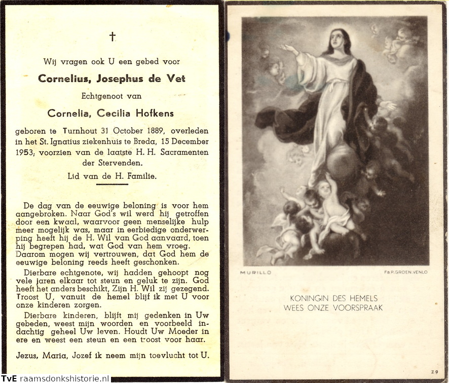 Cornelius Jospephus de Vet  Cornelia Cecilia Hofkens