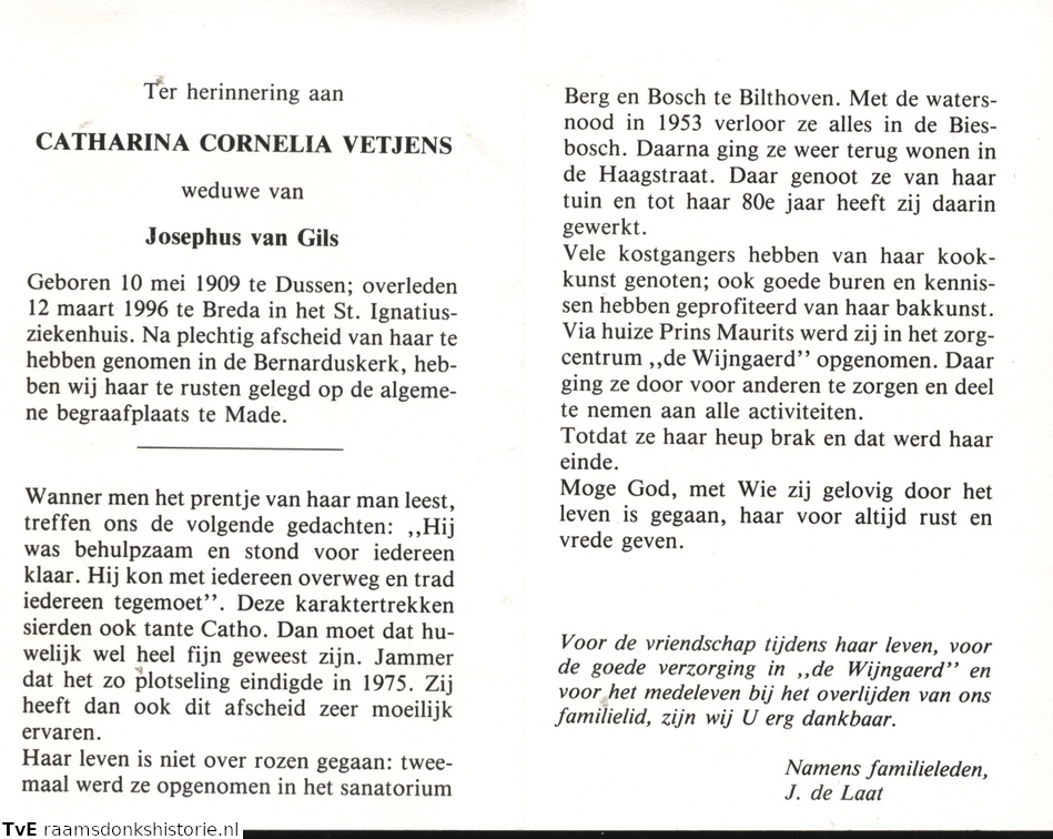 Catharina Cornelia Vetjens Josephus van Gils