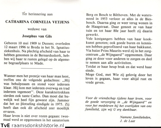 Catharina Cornelia Vetjens  Josephus van Gils