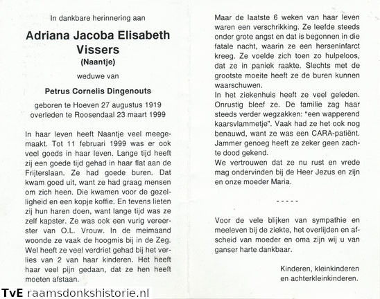 Adriana Jacoba Elisabeth Vissers  Petrus Cornelis Dingenouts