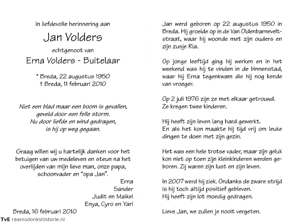 Jan Volders  Erna Buitelaar