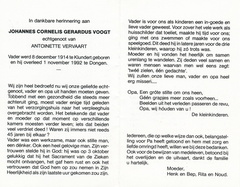 Johannes Cornelis Gerardus Voogt  Antonette Veraart