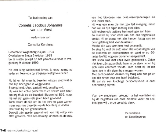 Cornelis Jacobus Johannes van der Vorst  Cornelia Kerstens