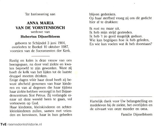 Anna Maria van de Vorstenbosch  Hubertus Dijsselbloem