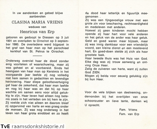 Clasina Maria Vriens Henricus van Erp