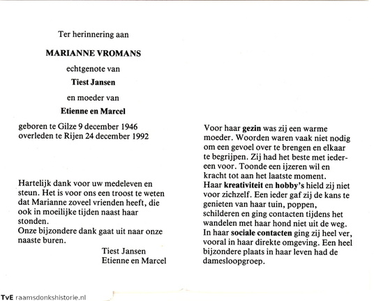 Marianne Vromans Tiest Jansen