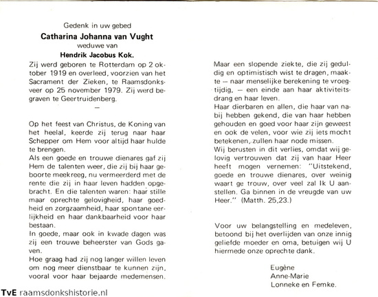 Catharina Johanna van Vught Hendrik Jacobus Kok