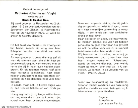 Catharina Johanna van Vught  Hendrik Jacobus Kok