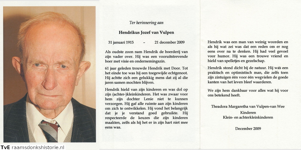 Hendrikus Jozef van Vulpen Theadora Magaretha van Wee
