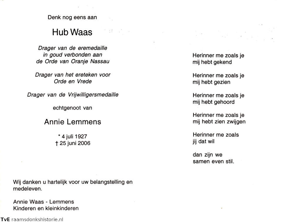 Hub Waas Annie Lemmens