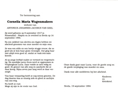 Cornelia Maria Wagenmakers Antonius Johannes Jacobus van Geel