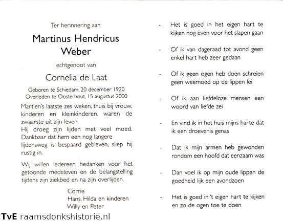 Martinus Hendricus Weber Cornelia de Laat