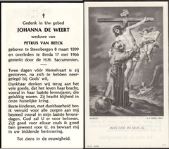 Johanna de Weert Petrus van Beeck