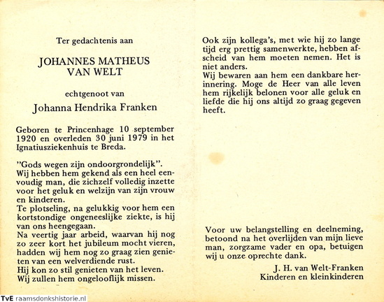 Johannes Matheus van Welt Johanna Hendrika Franken