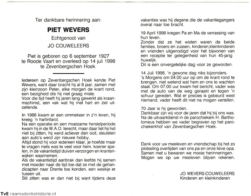 Piet Wevers Jo Couweleers