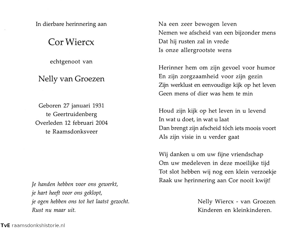 Cor Wiercx Nelly van Groezen