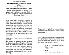 Petrus Cornelis Franciscus Marie Wijne Anna Maria Adriana Cornelis van  Linden
