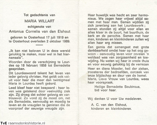 Maria Willart Antonius Cornelis van den Elshout