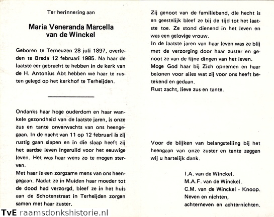 Maria Veneranda Marcella van de Winckel