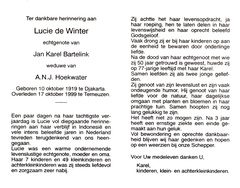 Lucie de Winter Jan Karel Bartelink A N J Hoekwater