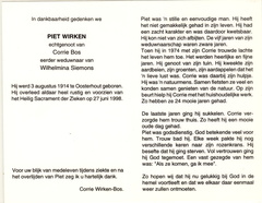 Piet Wirken  Corrie Bos Wilhelmina Siemons