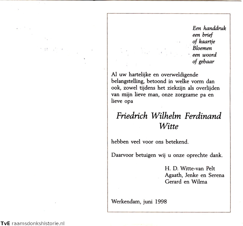 Friedrich Wilhelm Ferdinand Witte H.D. van Pelt