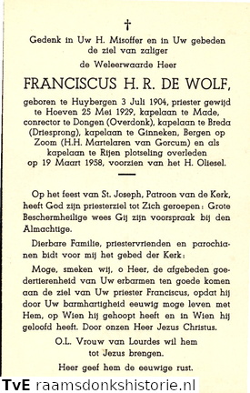 Franciscus H.R. de Wolf  priester