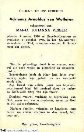 Adrianus Arnoldus van Wolferen Maria Johanna Visser