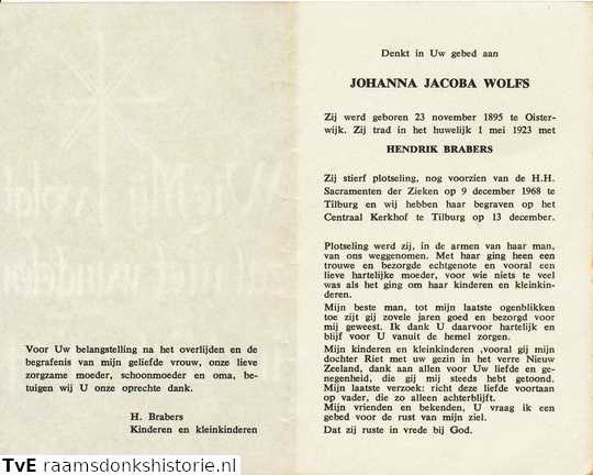 Johanna Jacoba Wolfs  Hendrik Brabers