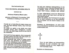 Paulina Maria Johanna Wolfs  Adrianus Hubertus Maria Labro