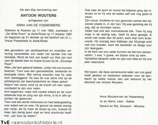 Antoon Wouters  Anna van de Vossenberg