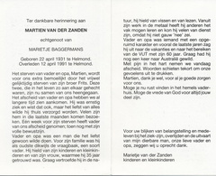 Martien van der Zanden Marietje Baggermans