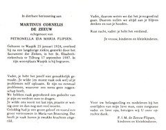 Martinus Cornelis de Zeeuw Petronella Ida Maria Flipsen