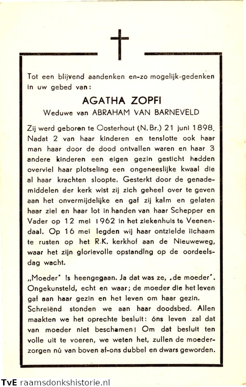 Agatha Zopfi  Abraham van Barneveld