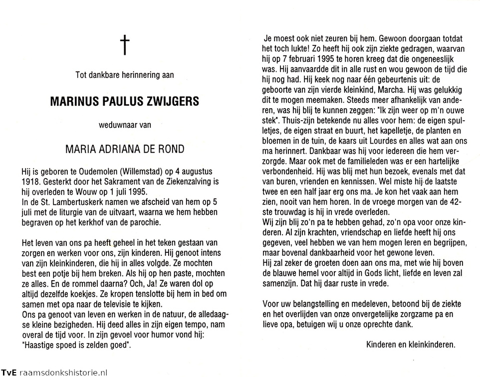 Marinus Paulus Zwijgers Maria Adrina de Rond