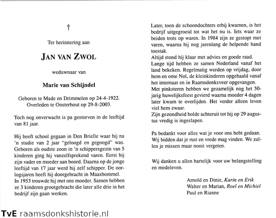 Jan van Zwol Marie van Schijndel